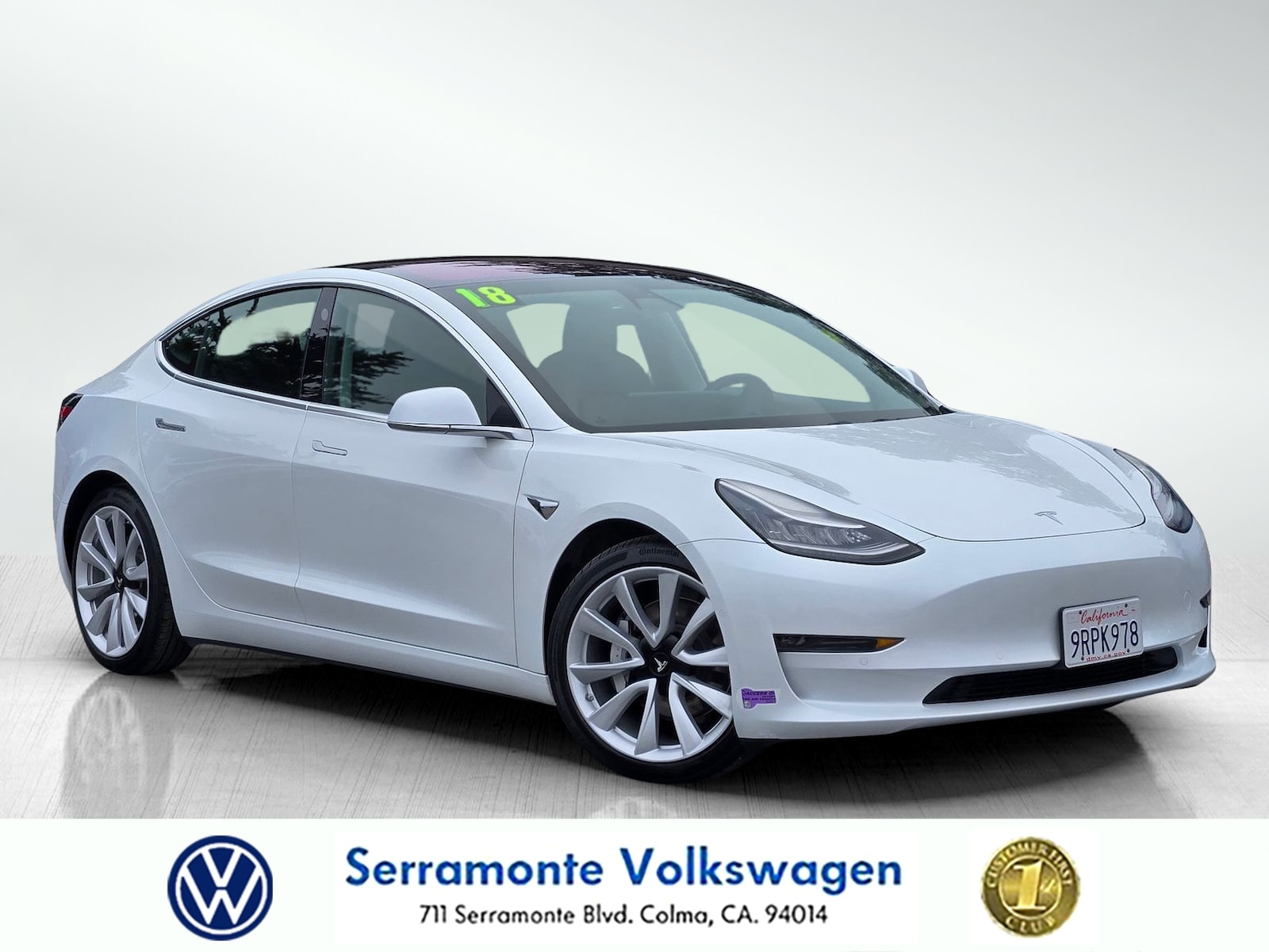 Used 2018 Tesla Model 3 Long Range Dual Motor with VIN 5YJ3E1EB5JF187415 for sale in Colma, CA