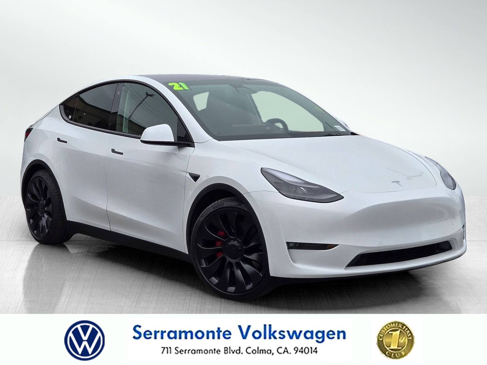 Used 2021 Tesla Model Y Performance with VIN 5YJYGDEF7MF266612 for sale in Colma, CA