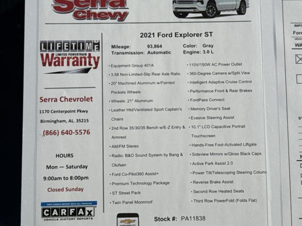 Used 2021 Ford Explorer ST SUV