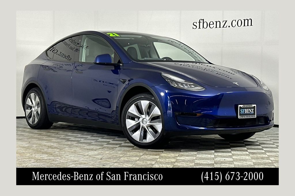 Used 2021 Tesla Model Y Long Range with VIN 5YJYGAEE8MF243216 for sale in South San Francisco, CA