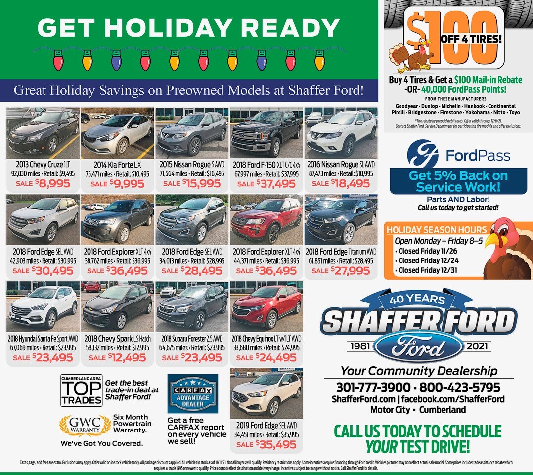New Vehicle Specials Shaffer Ford
