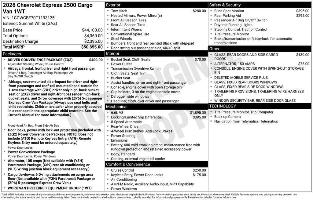 2026 Chevrolet Express Cargo Work Van - Photo 11