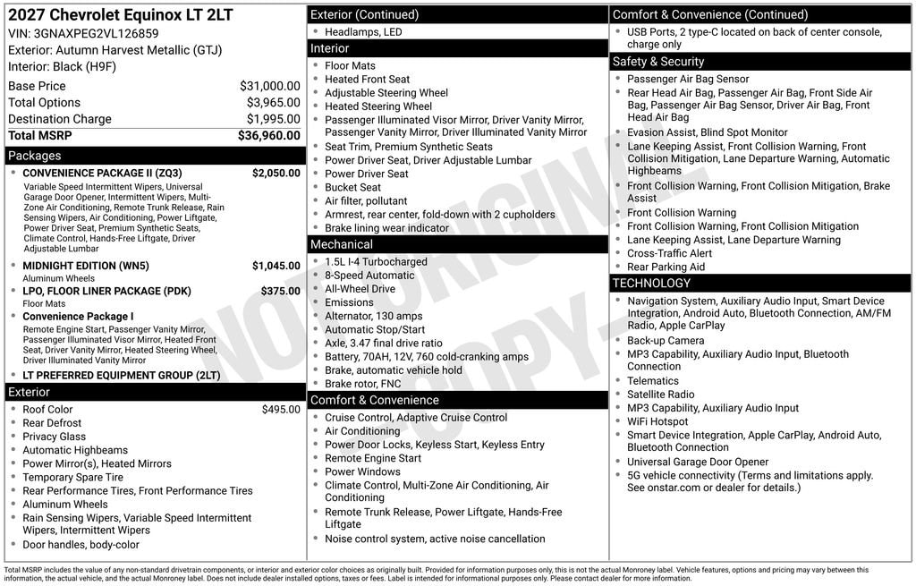 2027 Chevrolet Equinox LT - Photo 10