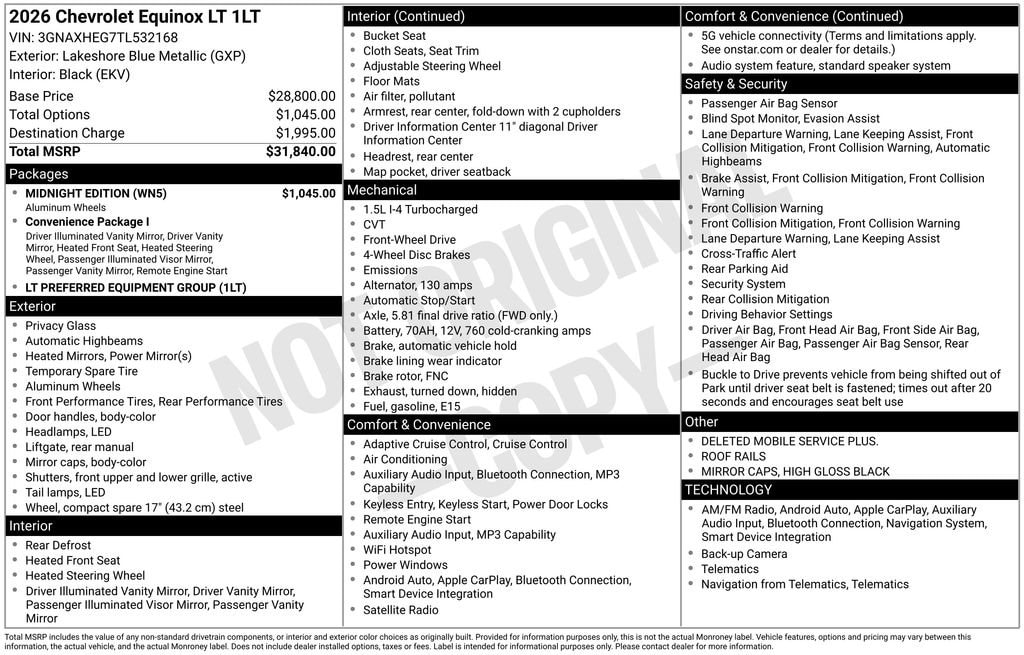 New 2026 Chevrolet Equinox LT SUV