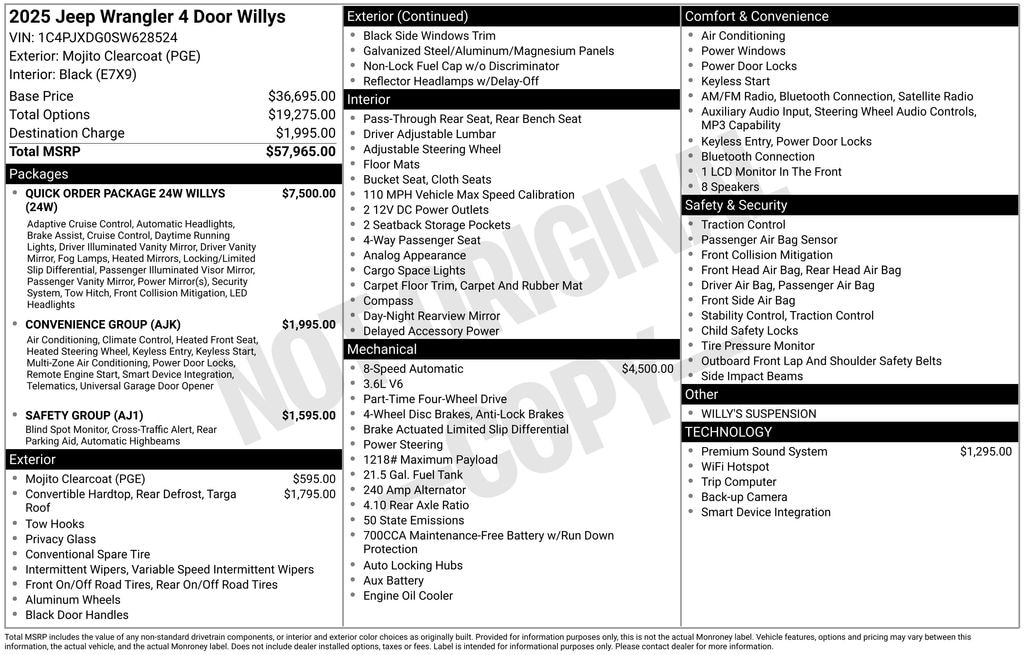 New 2025 Jeep Wrangler 4-DOOR WILLYS Sport Utility