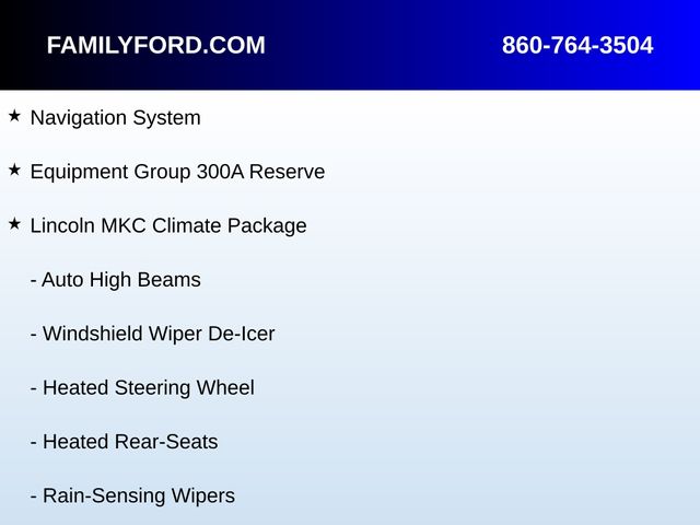 Used 2017 Lincoln MKC Reserve with VIN 5LMCJ3D94HUL62821 for sale in Watertown, CT