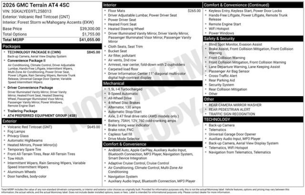 New 2026 GMC Terrain AT4 SUV