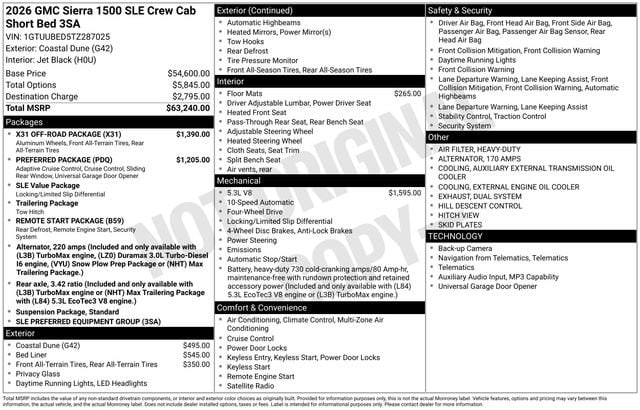 2026 GMC Sierra 4WD Crew Cab Short Box SLE's photo