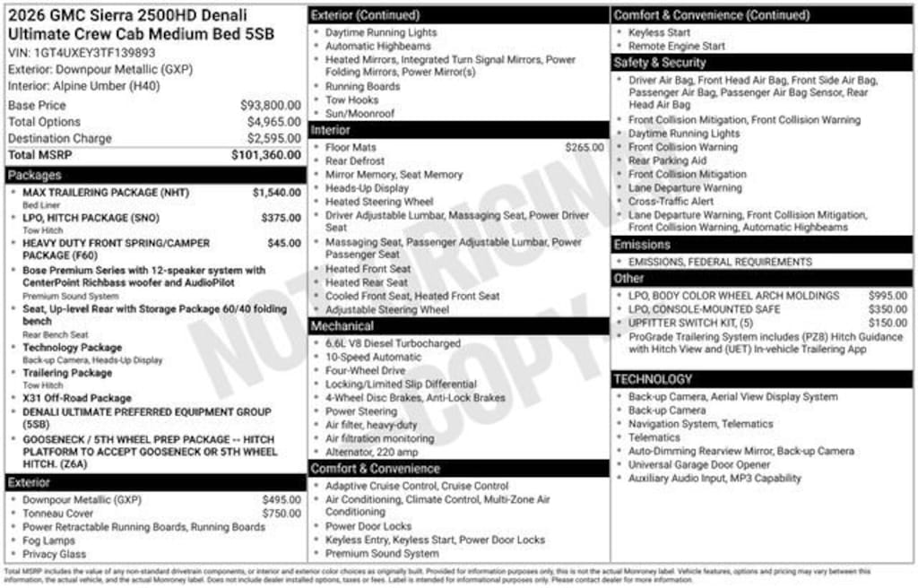 New 2026 GMC Sierra 2500 HD Denali Ultimate Truck