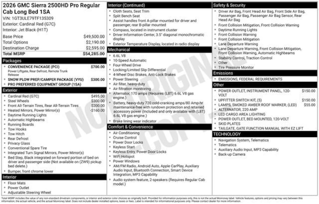 New 2026 GMC Sierra 2500 HD Pro Truck