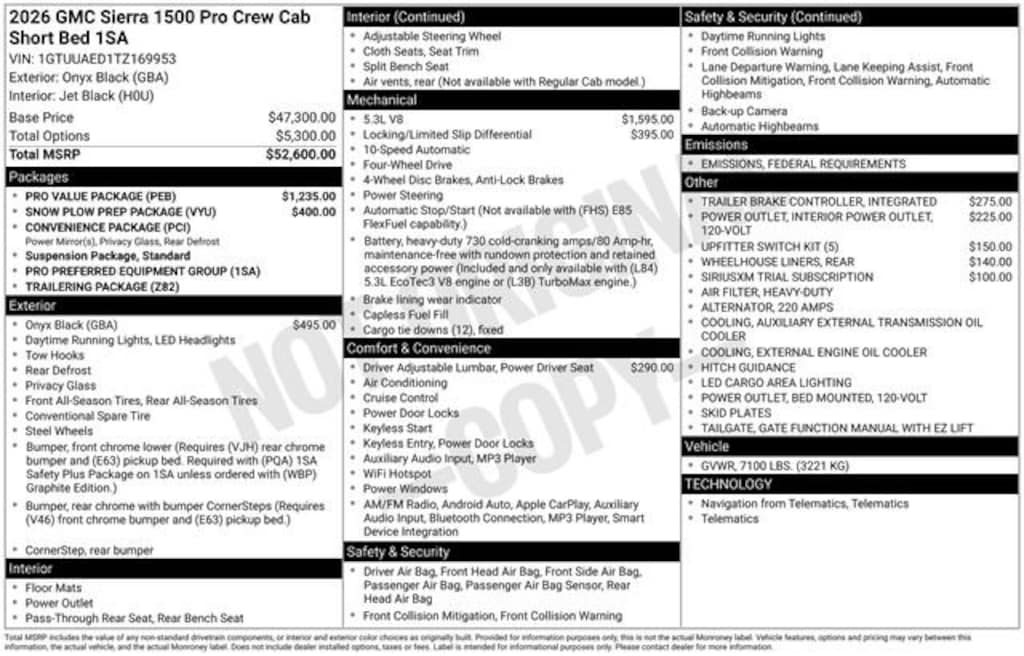 New 2026 GMC Sierra 1500 Pro Truck