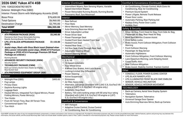 2026 GMC Yukon AT4's photo