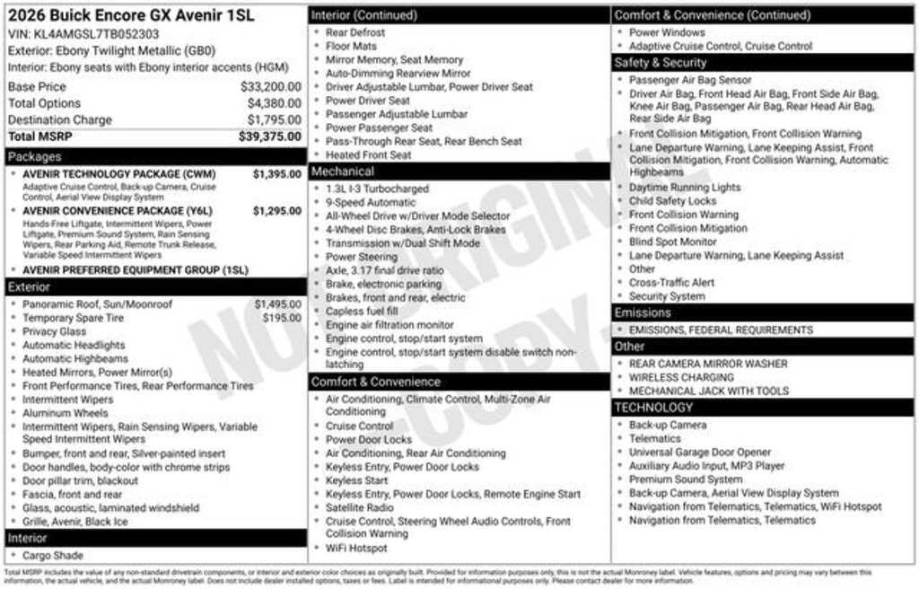 New 2026 Buick Encore GX Avenir SUV