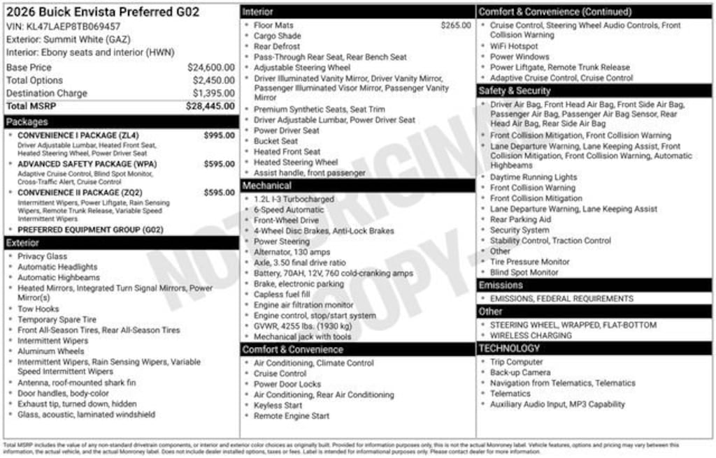 New 2026 Buick Envista Preferred SUV