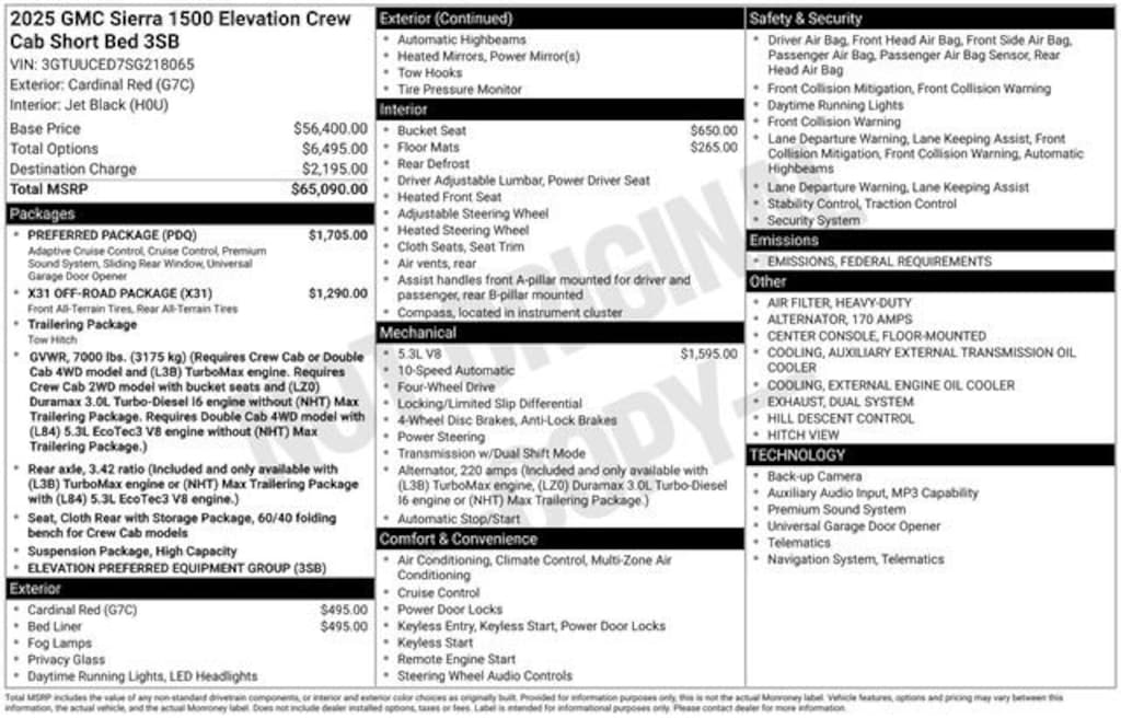 New 2025 GMC Sierra 1500 Elevation Truck