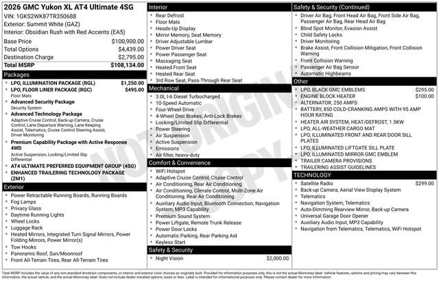 2026 GMC Yukon 4WD AT4 Ultimate AWD's photo