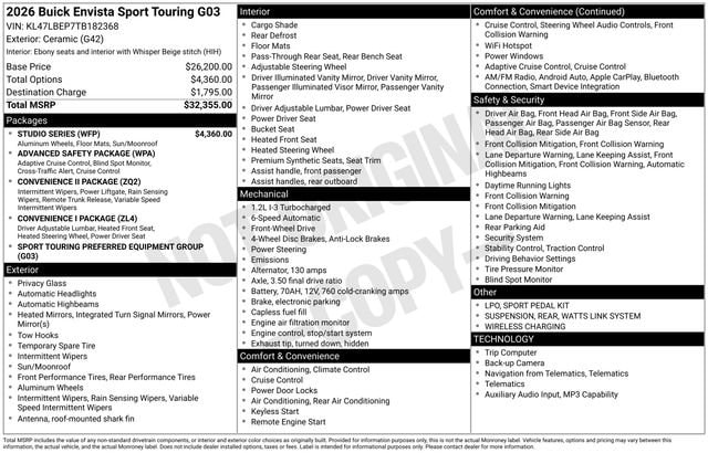2026 Buick Envista Sport Touring's photo