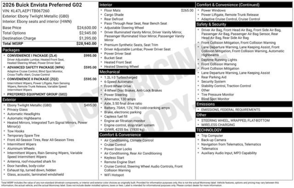 New 2026 Buick Envista Preferred SUV