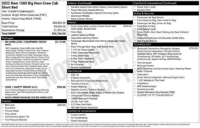 2022 RAM Ram 1500 Pickup Big Horn/Lone Star - Photo 6
