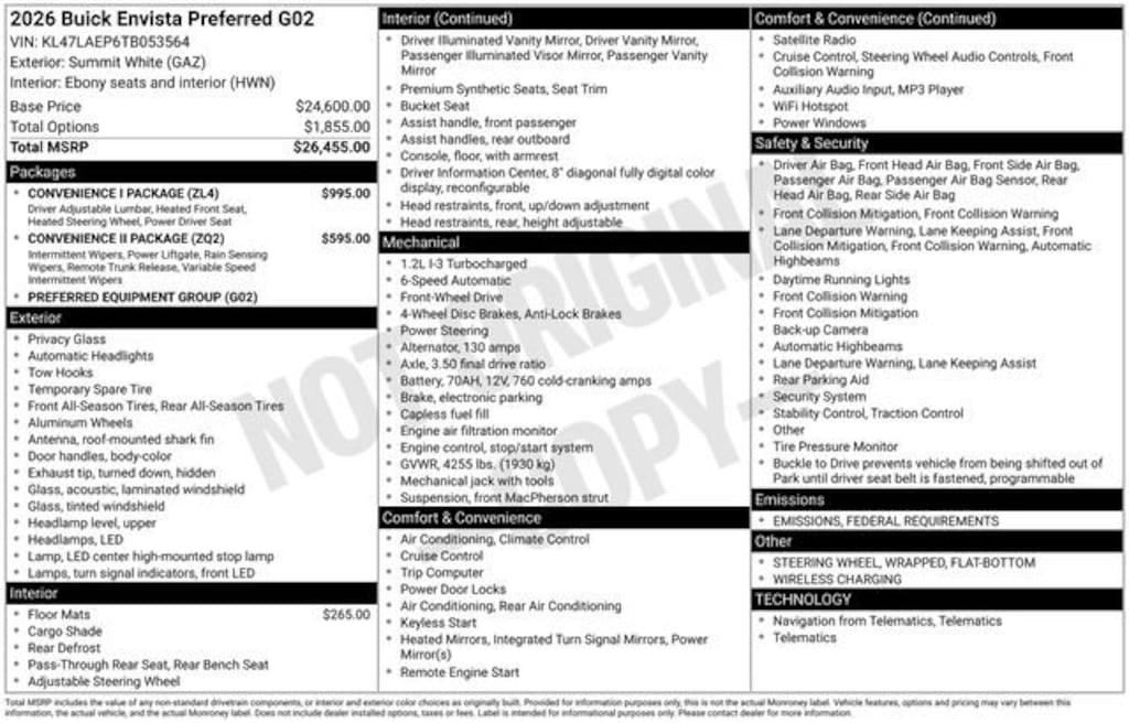 New 2026 Buick Envista Preferred SUV