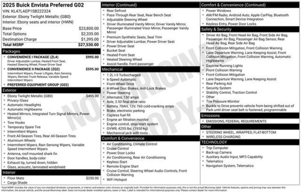 New 2025 Buick Envista Preferred SUV