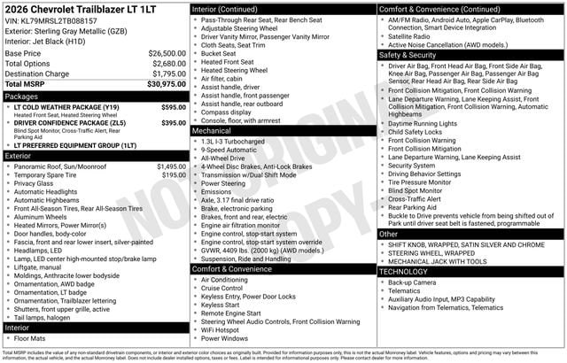 2026 Chevrolet Trailblazer LT's photo