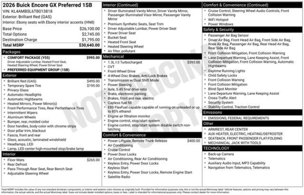 New 2026 Buick Encore GX Preferred SUV