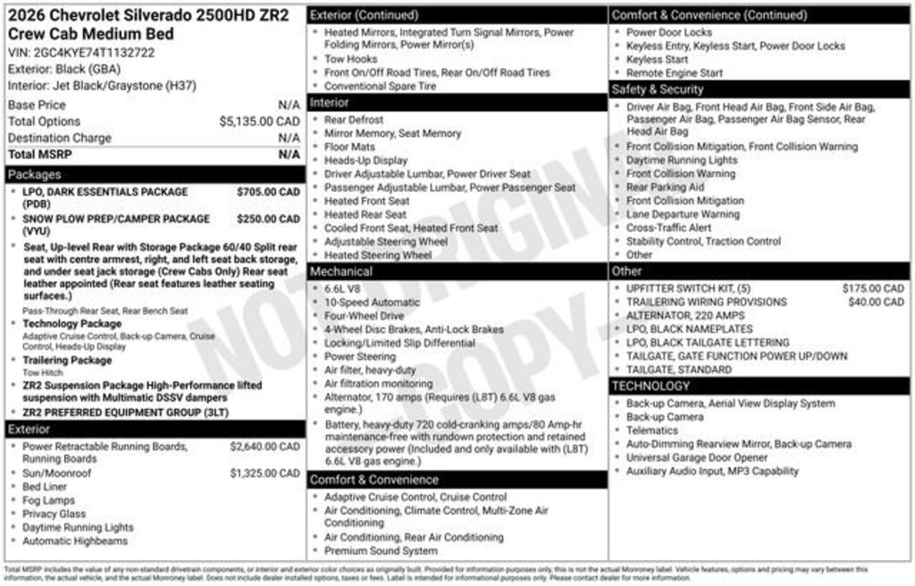 New 2026 Chevrolet Silverado 2500 HD ZR2 Truck