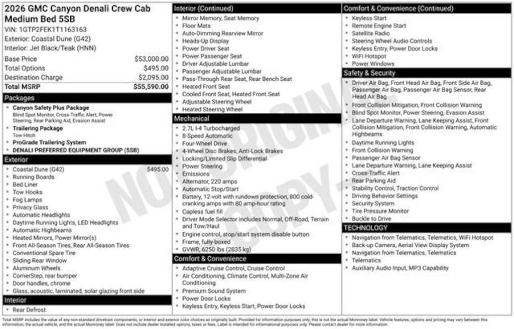 New 2026 GMC Canyon Denali Truck