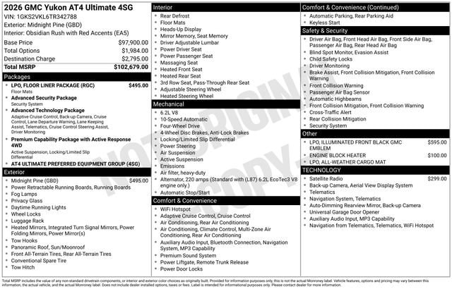 2026 GMC Yukon 4WD AT4 Ultimate's photo