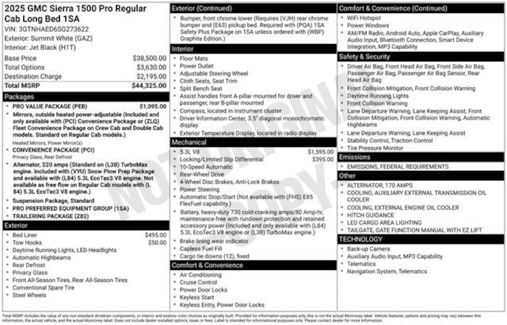 New 2025 GMC Sierra 1500 Pro Truck