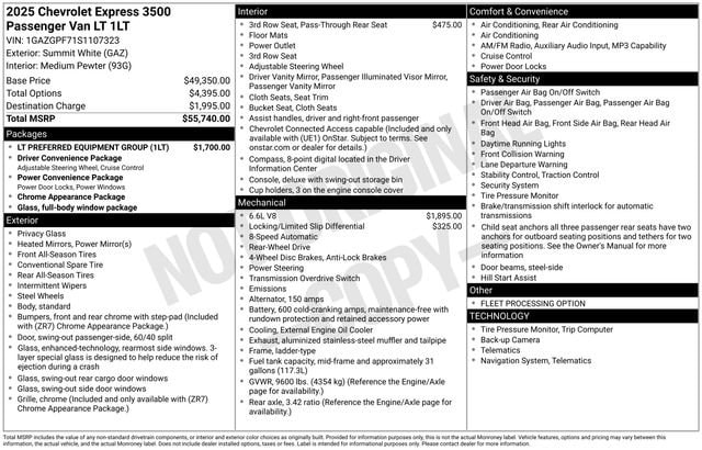 2025 Chevrolet Express Passenger 7