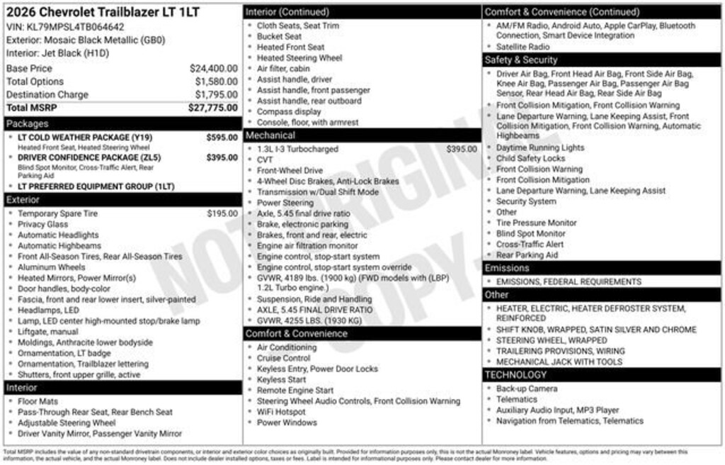 New 2026 Chevrolet Trailblazer LT SUV