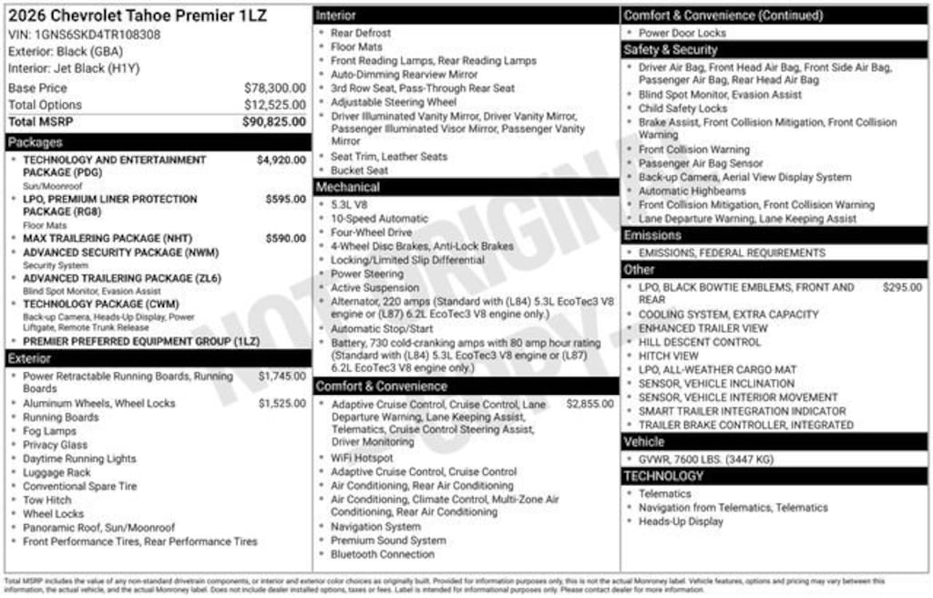 New 2026 Chevrolet Tahoe Premier SUV