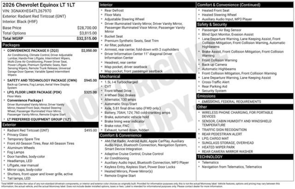 New 2026 Chevrolet Equinox LT SUV