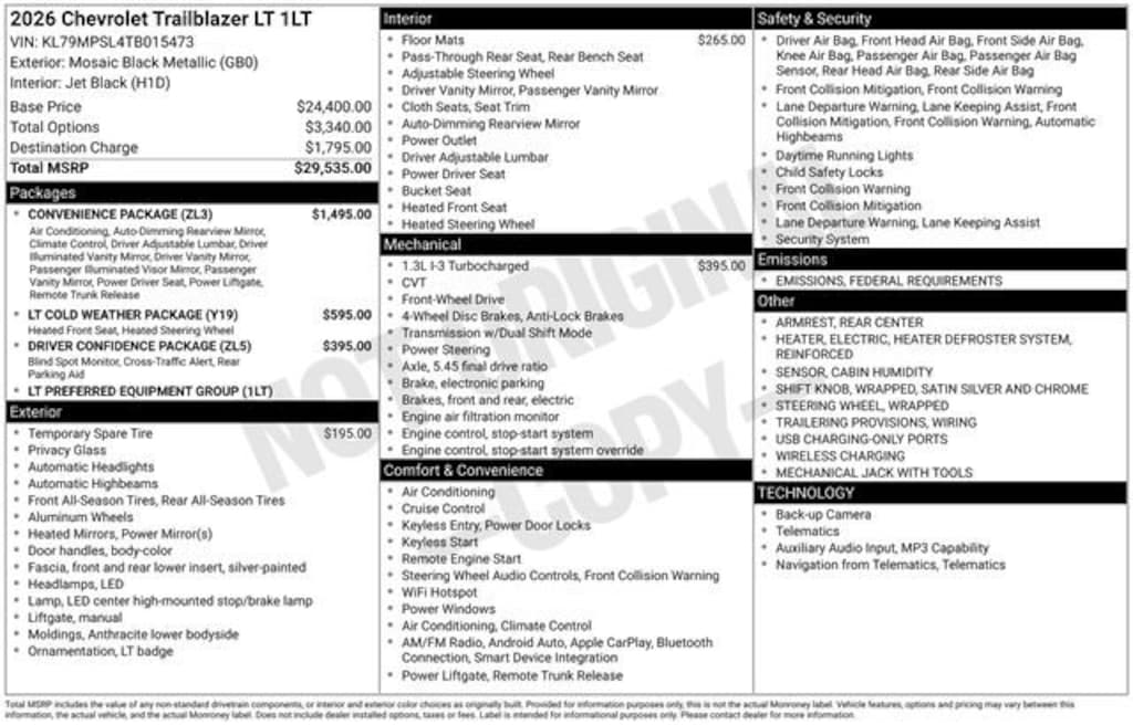 New 2026 Chevrolet Trailblazer LT SUV
