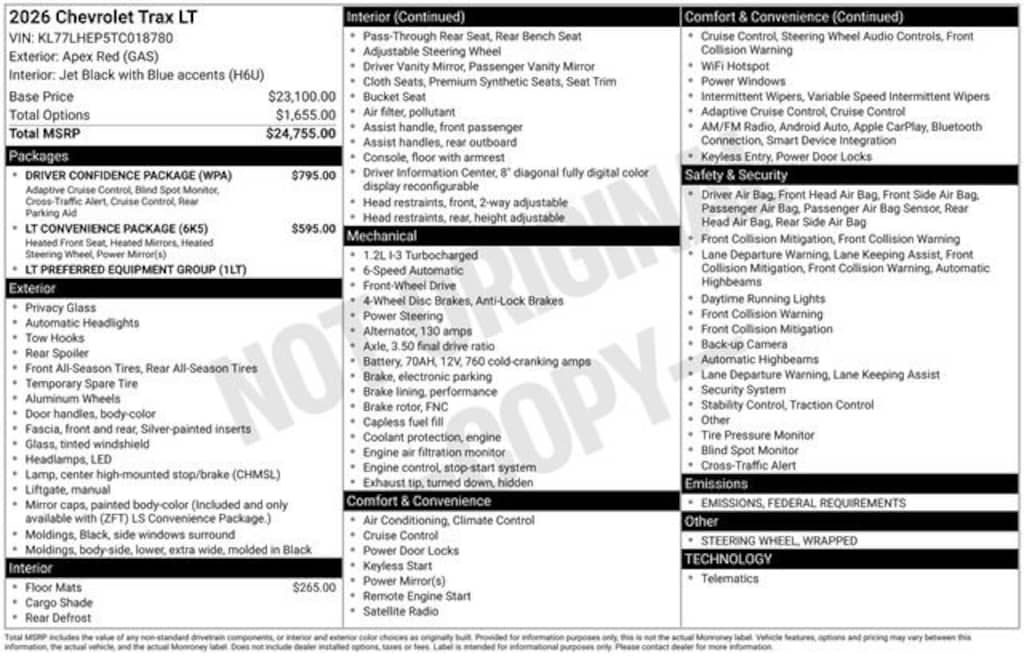 New 2026 Chevrolet Trax LT SUV