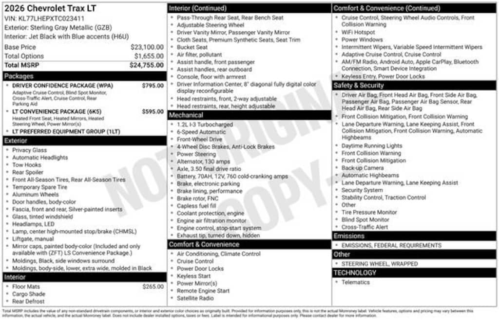 New 2026 Chevrolet Trax LT SUV