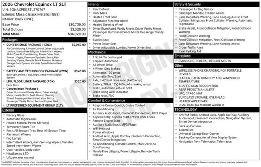 New 2026 Chevrolet Equinox LT SUV