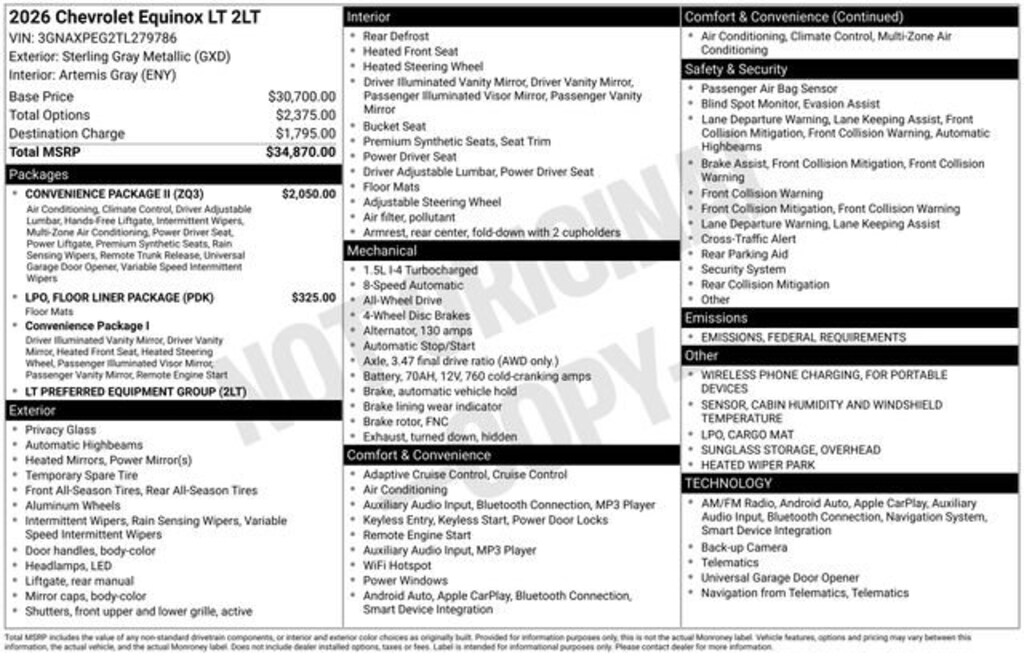 New 2026 Chevrolet Equinox LT SUV