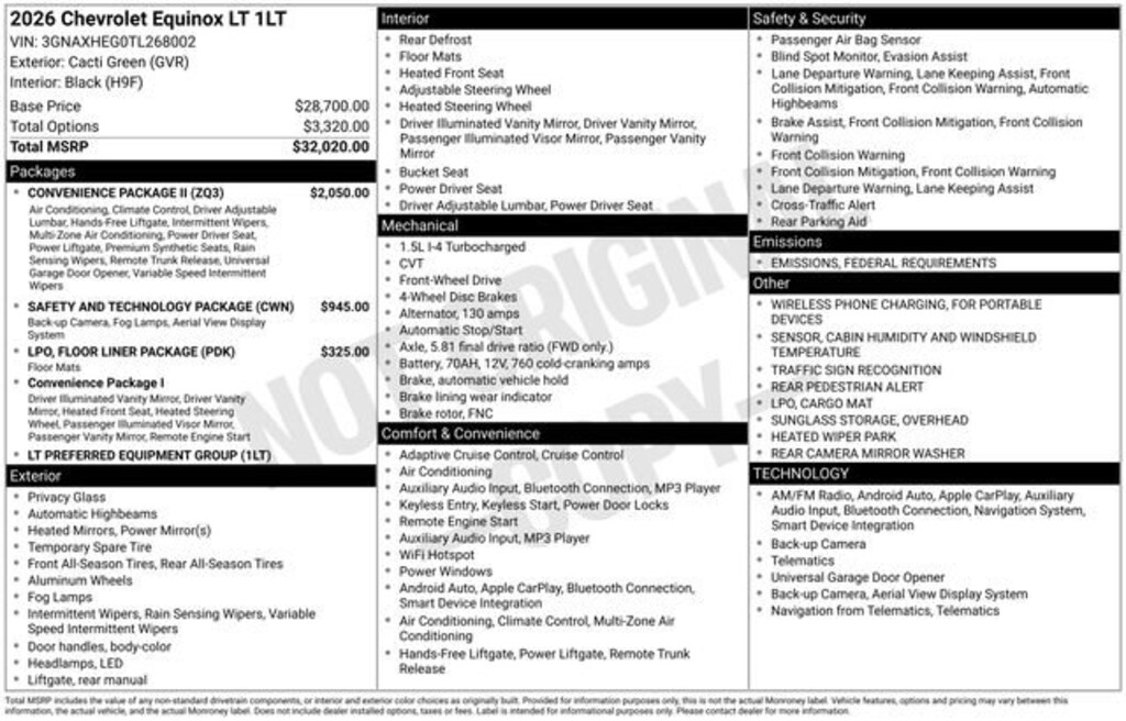 New 2026 Chevrolet Equinox LT SUV