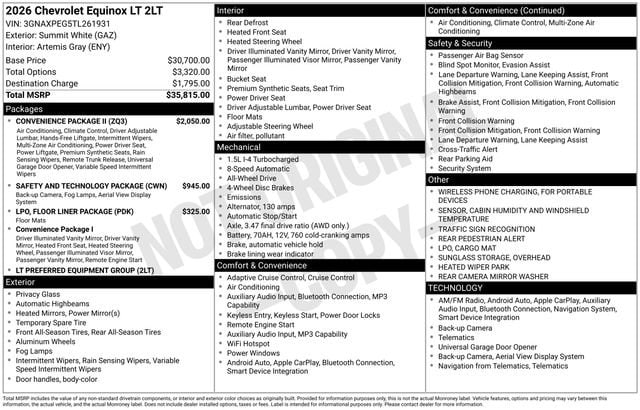 2026 Chevrolet Equinox LT's photo