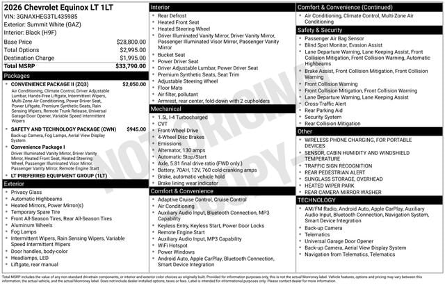 2026 Chevrolet Equinox LT 1.5T's photo