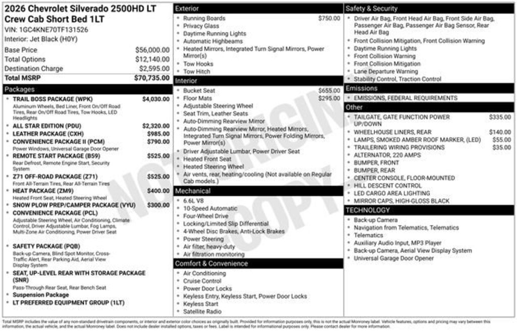 New 2026 Chevrolet Silverado 2500 HD LT Truck
