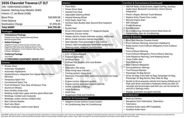 2026 Chevrolet Traverse SUV 