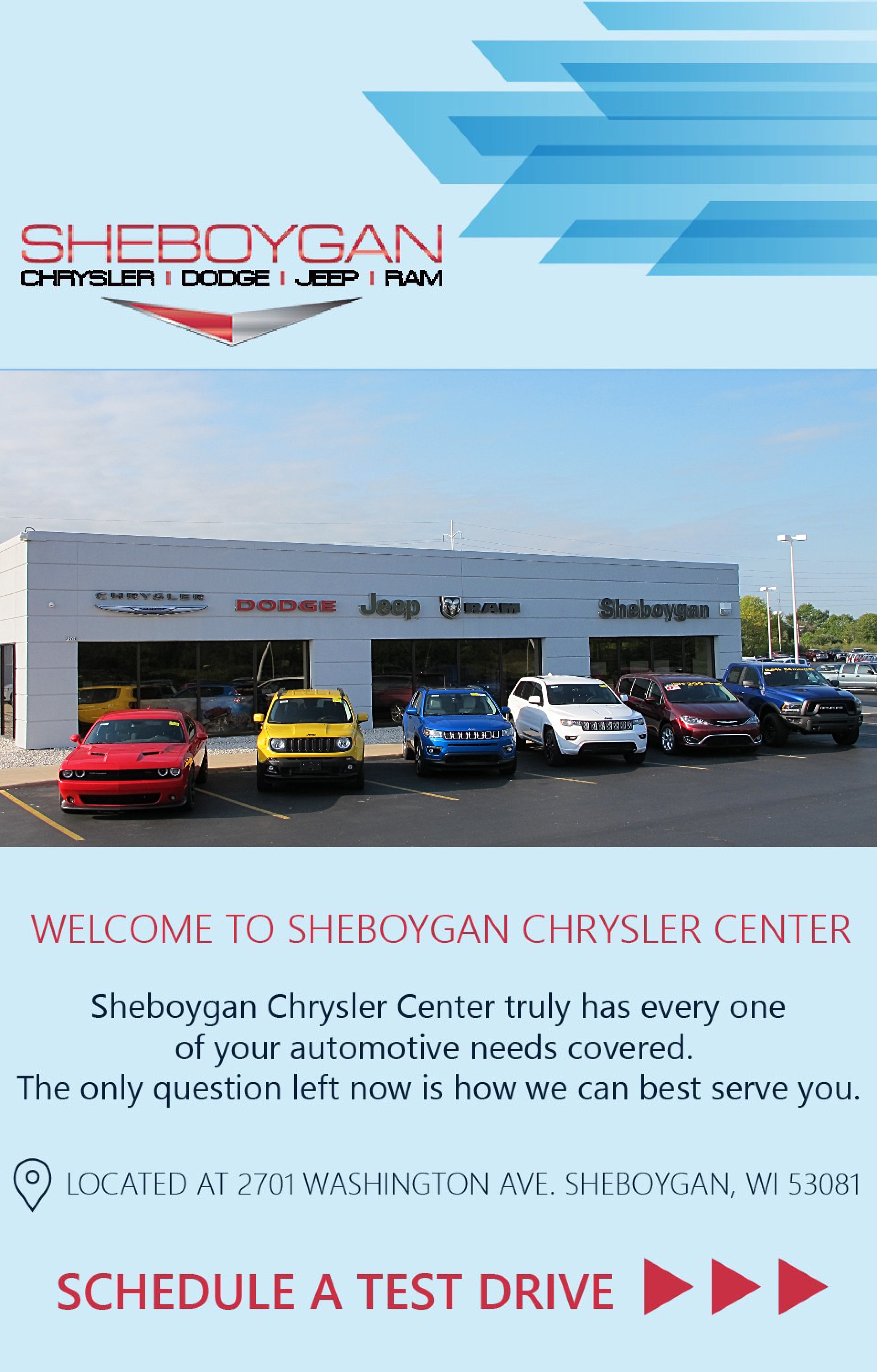 Sheboygan Chrysler Dodge Jeep Ram Dealer Info, Manitowoc Served