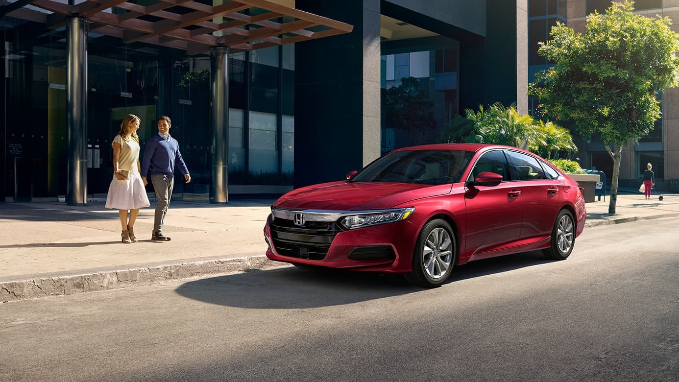 2019 Honda Accord in red parked on street