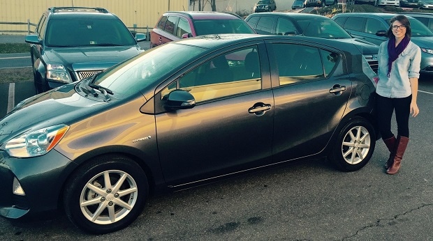 Happy Customer Julie Jones with her 2013 Toyota Prius Hybrid (sold by Dawn DeChristopher).