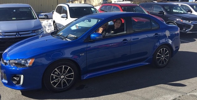 Happy Customer Kaylee Shirley with her new 2016 Mitsubishi Lancer, sold by Dawn DeChristopher!