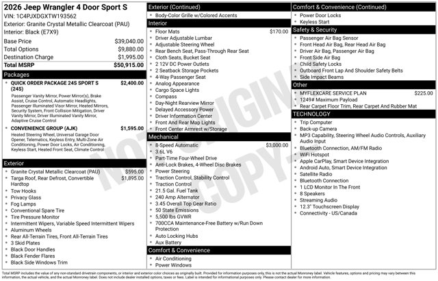 2026 Jeep Wrangler 4-Door Sport S - Photo 50